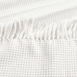 Waffle Cotton Knit Tassel Fringe Blanket/Coverlet