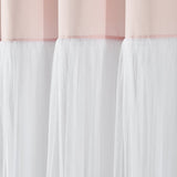 Tulle Skirt Colorblock Window Curtain Panel Set