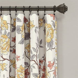 LushDecor Ivana Floral Light Filtering Window Curtain Panel Set