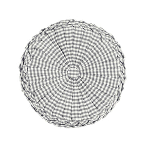 LushDecor Gingham Check Yarn Dyed Pleated Decorative Pillow in Gray_Off-White