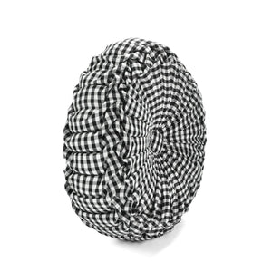 LushDecor Gingham Check Yarn Dyed Pleated Decorative Pillow