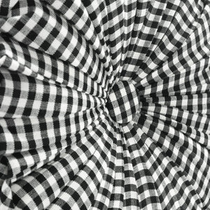Gingham Check Yarn Dyed Pleated Decorative Pillow