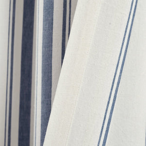 Farmhouse Stripe Yarn Dyed Recycled Cotton Blend Window Curtain Panel Set