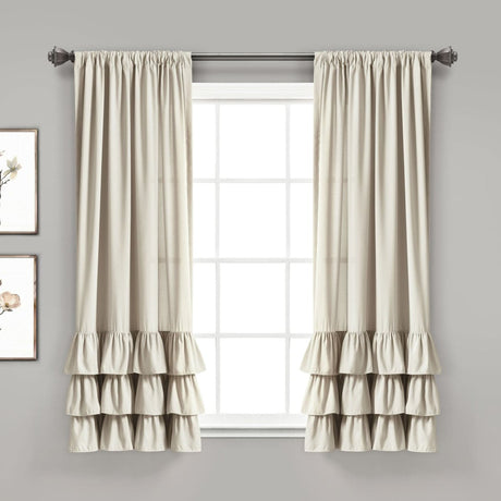 Allison Ruffle Window Curtain Panel Set