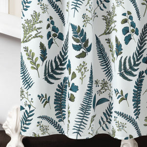 Devonia All Over Shower Curtain 72" x 72" White Green