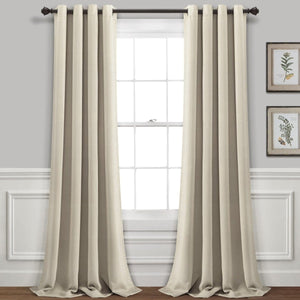 LushDecor Insulated Grommet Blackout Window Curtain Panel Set in Neutral