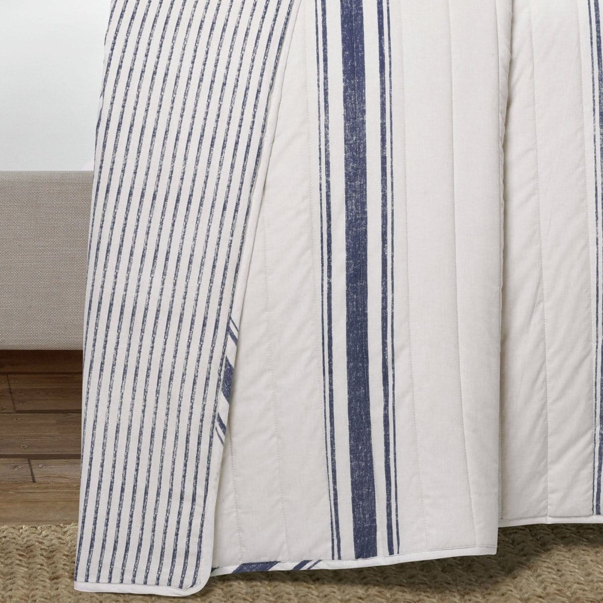 LushDecor Farmhouse Stripe Reversible Cotton Quilt Set - view 4