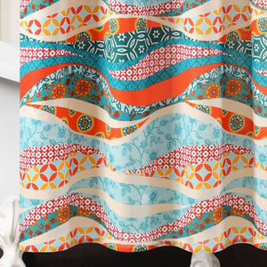 Hailey Watercolor Wave Cotton Shower Curtain 72" x 72"