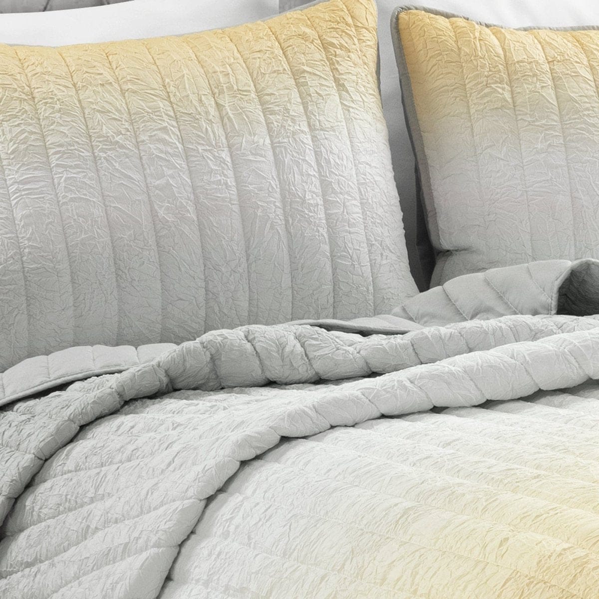 LushDecor Crinkle Ombre Oversized Quilt 3 Piece Set - view 11