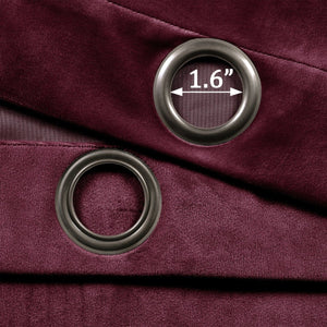 Prima Velvet Solid Grommet Light Filtering Curtain Panel Set