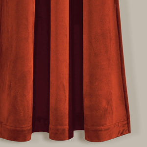 Prima Velvet Solid Grommet Light Filtering Curtain Panel Set