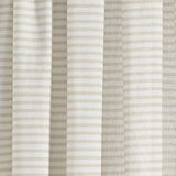 Boho Coastal Horizontal Ticking Stripe Tassel Window Curtain Panel Set