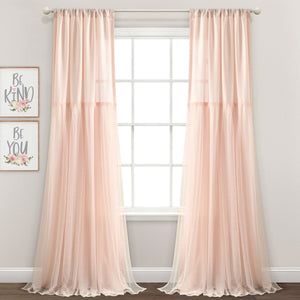 Tulle Skirt Solid Window Curtain Panel Set