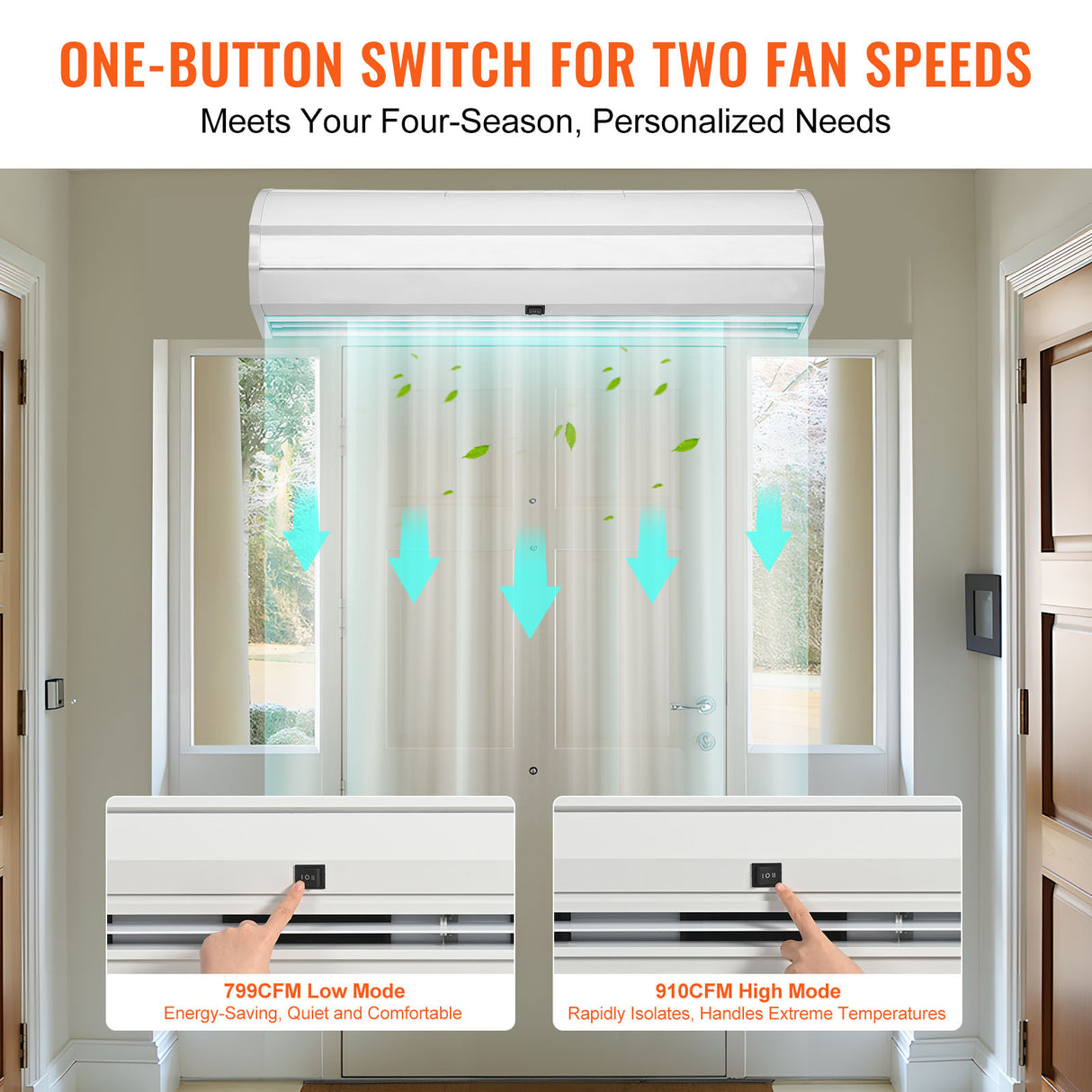 36" Commercial Indoor Air Curtain Super Power 2 Speeds 900CFM