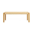 Angie - Bench Outdoor Seating Acacia Wood Faux Rattan - Teak - Best Buy Furniture