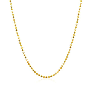 14k Yellow Gold Bead Chain 1.5mm