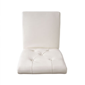 Carter - 5 Tuft Dining Chair With Button Tufted Backrest And Espresso Legs - Ivory