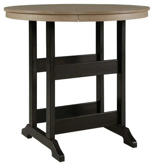 Fairen Trail - Round Bar Table w/Umb OPT - Black / Driftwood - Best Buy Furniture