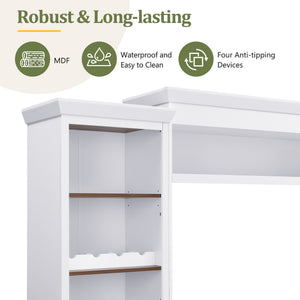 Farmhouse 4-Piece Entertainment Center with Bookshelf for TVs Up to 70"