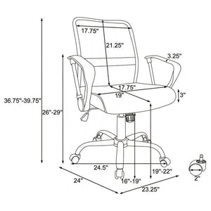 Swivel Office Chair With Base Adjustable Height - Black