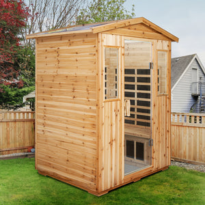 Four Person Far-Infrared Old Fir Outdoor Sauna Room