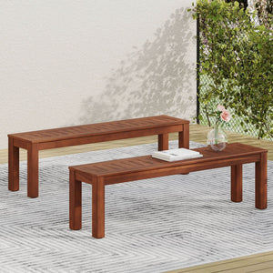 Acacia Wood Outdoor Bench With Beautiful Slat Paneling - Dark Brown - Best Buy Furniture