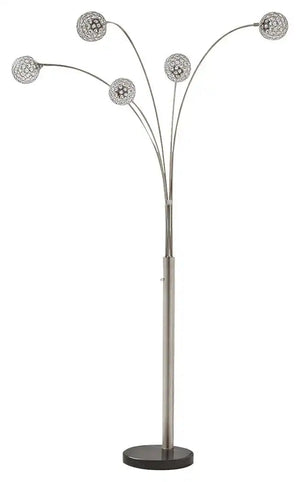 Winter - Metal Arc Lamp - Silver Finish - Best Buy Furniture