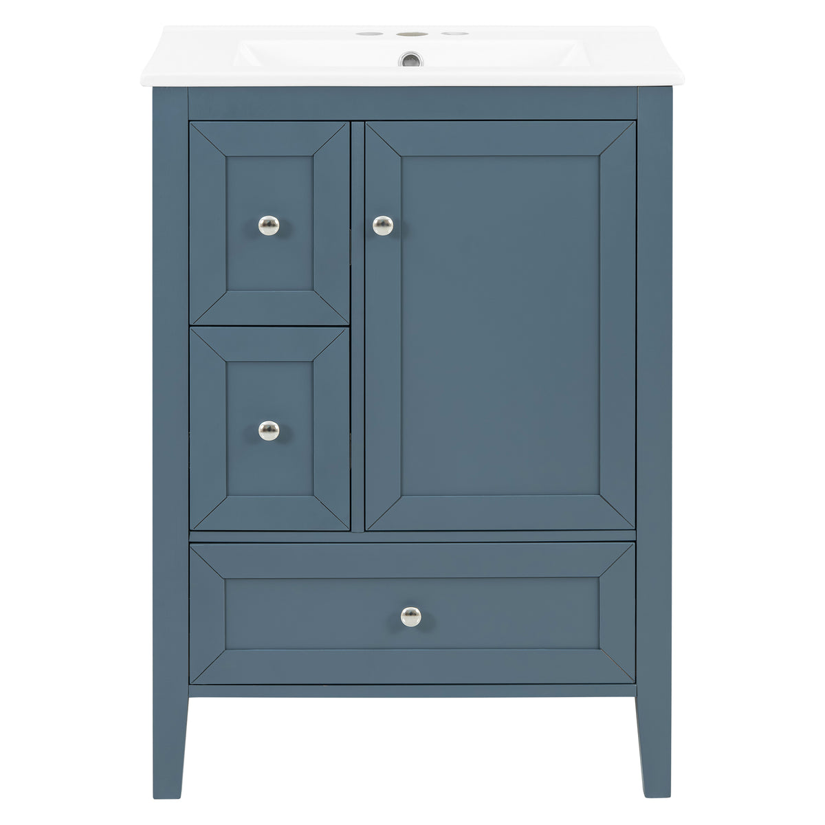 24" Modern Blue Gray Bathroom Vanity