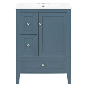 24" Modern Blue Gray Bathroom Vanity