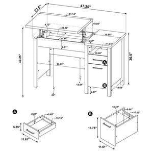 Chicolm - Lift Top Office Desk - Rustic