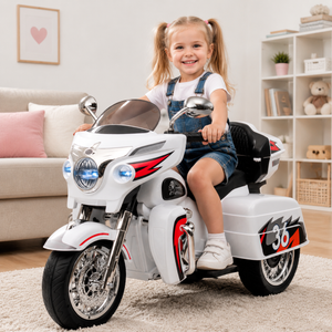 12V Kids Ride On Motorcycle, Electric Toddler Motorcycle Toy with LED Lights, Wireless Music, Large Storage Trunk, Soft PU Seat, Forward & Reverse, Rechargeable Electric Vehicle for 3-6 Years Old