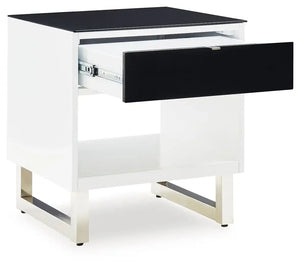 Gardoni - Rectangular End Table - White / Black - Best Buy Furniture