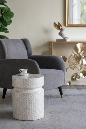 14x14x18" Round Wooden Accent Stool