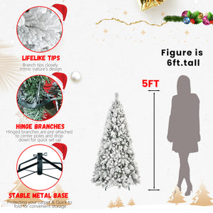 7FT Flocked Christmas Tree with 1060 Tips