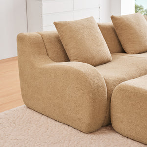 Armless Sofa With Pillow Teddy Fabric - Camel