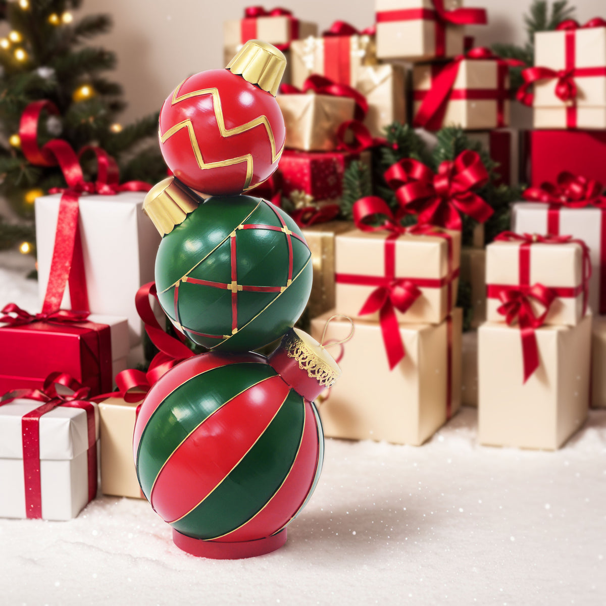 Classic Stacked Christmas Ball Decoration
