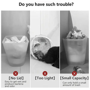 15L Slim Trash Can with Lid Odor Sealing Bathroom Kitchen Bin
