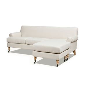 Alana 88-Inch L-Shape Reversible Sectional Sofa, Light Beige Linen
