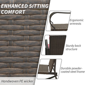 Metal 2-Person Outdoor Patio Rocking Seating Group with Cushions