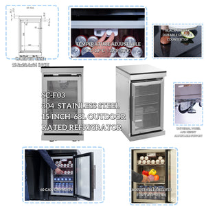 6 Burner 85, 000 Btu Deluxe Gas Outdoor Kitchen Island Grill With Wine Cooler Refrigerator, Rotisserie, Storage Cabinets & Drawers - Silver