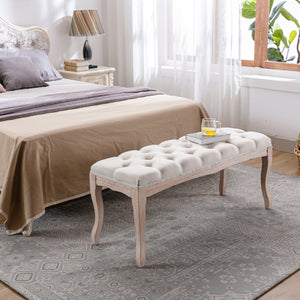 Bedroom Bench French Vintage Tufted Entryway Bench