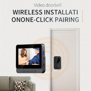Wireless Video Doorbell with 4.3 Screen, HD Camera, Two-Way Audio & Night Vision