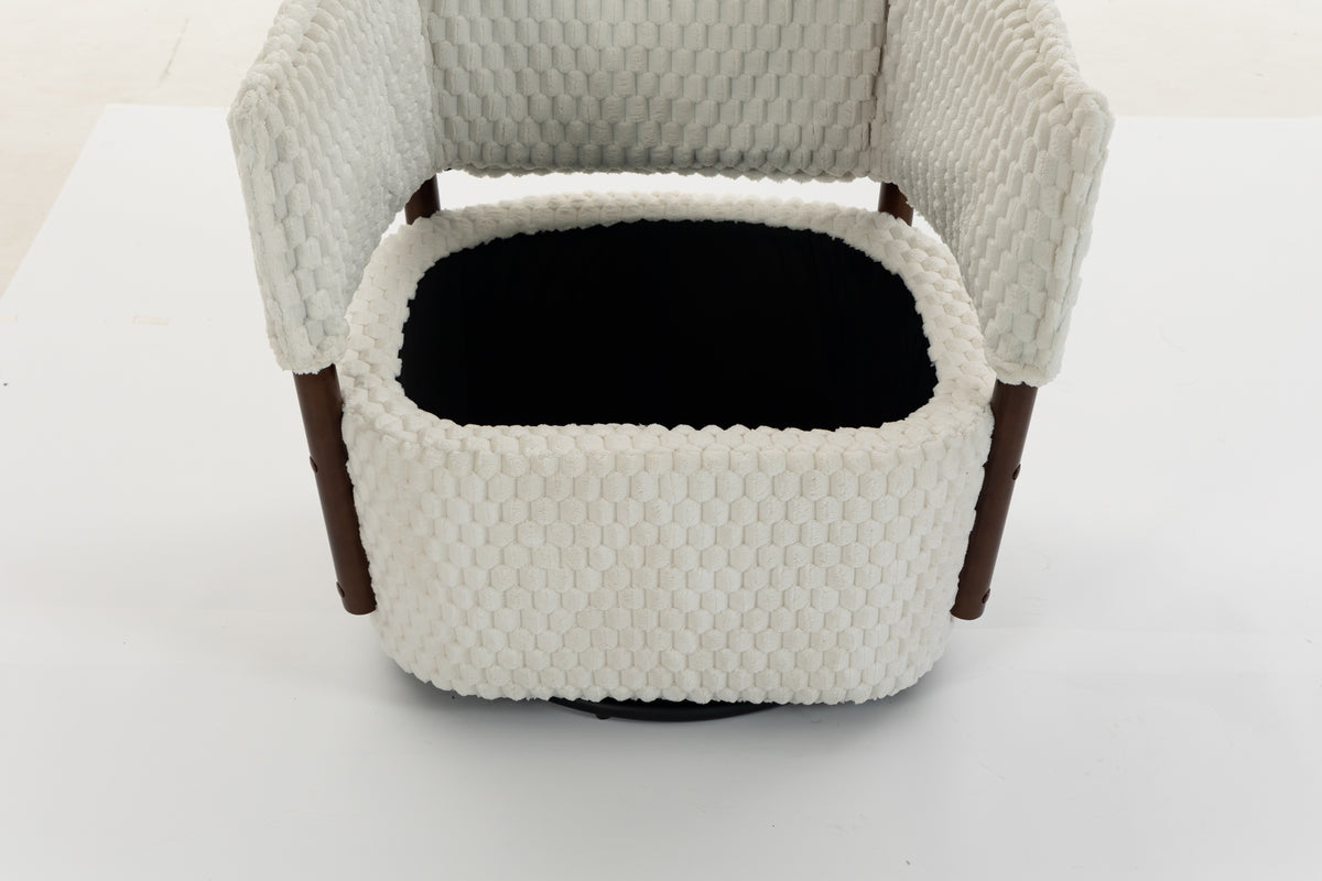 Mid Century Modern Accent Chair with Solid Wood Frame