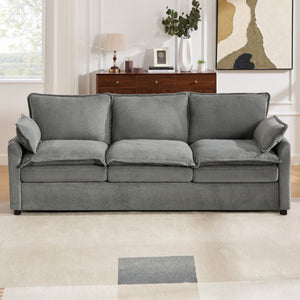 Modern 3 Seater Sofa With Side Storage Pockets For Living Room