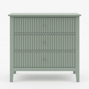 Fluted 3 Drawer Nightstand With Soft Close Slides