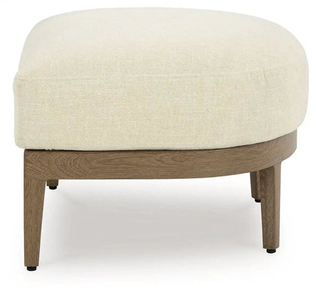 Serene Bay - Ottoman With Cushion - Dark Brown / White - Best Buy Furniture