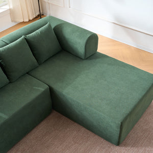 Modular L-Shaped Sectional Sofa With Deep Seat, Movable Chaise & 5 Pillows
