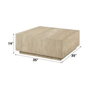 Deon - Travertine Table - Beige - Best Buy Furniture