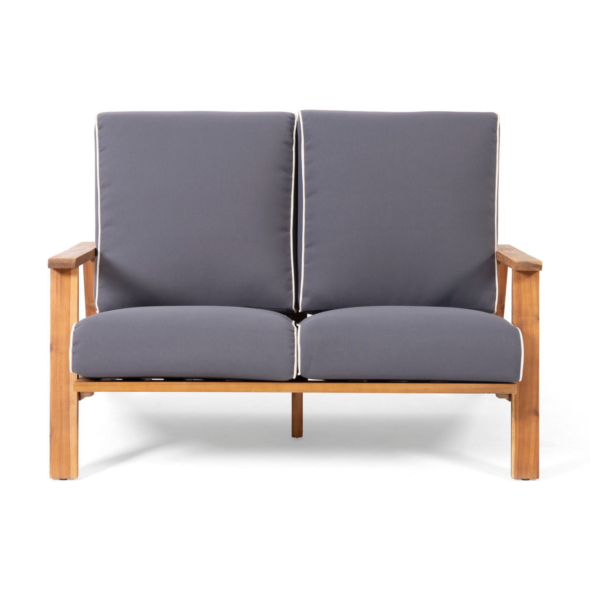 Paloma Contemporary Loveseat and Coffee Table Set with Weather Resistant Cushions