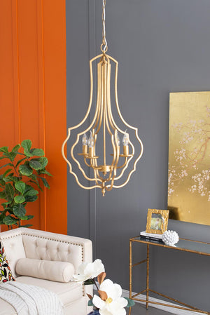 Baroque Style 4-Light Iron Chandelier